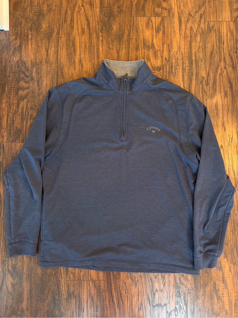 Callaway Navy and Gray Men's Performance Quarter-Zip Pullover Size Large L